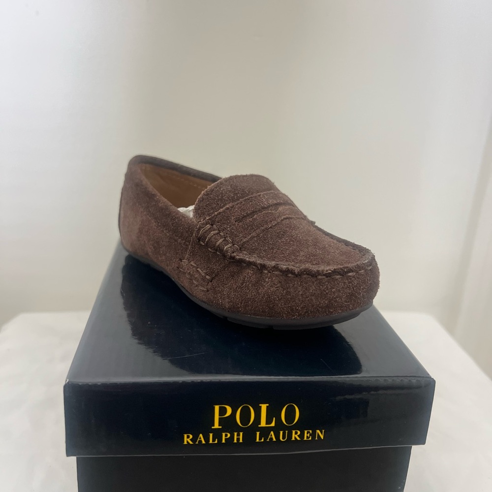 Polo by Ralph Lauren Boys Brown Suede Penny Loafers